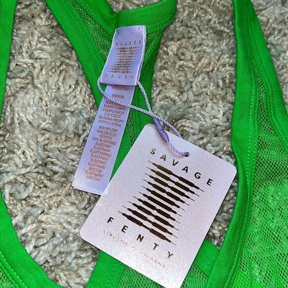 NWT SAVAGE X FENTY NOTHIN' BUT NET SLIP Medium Green Kiwi - Picture 7 of 14